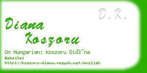 diana koszoru business card